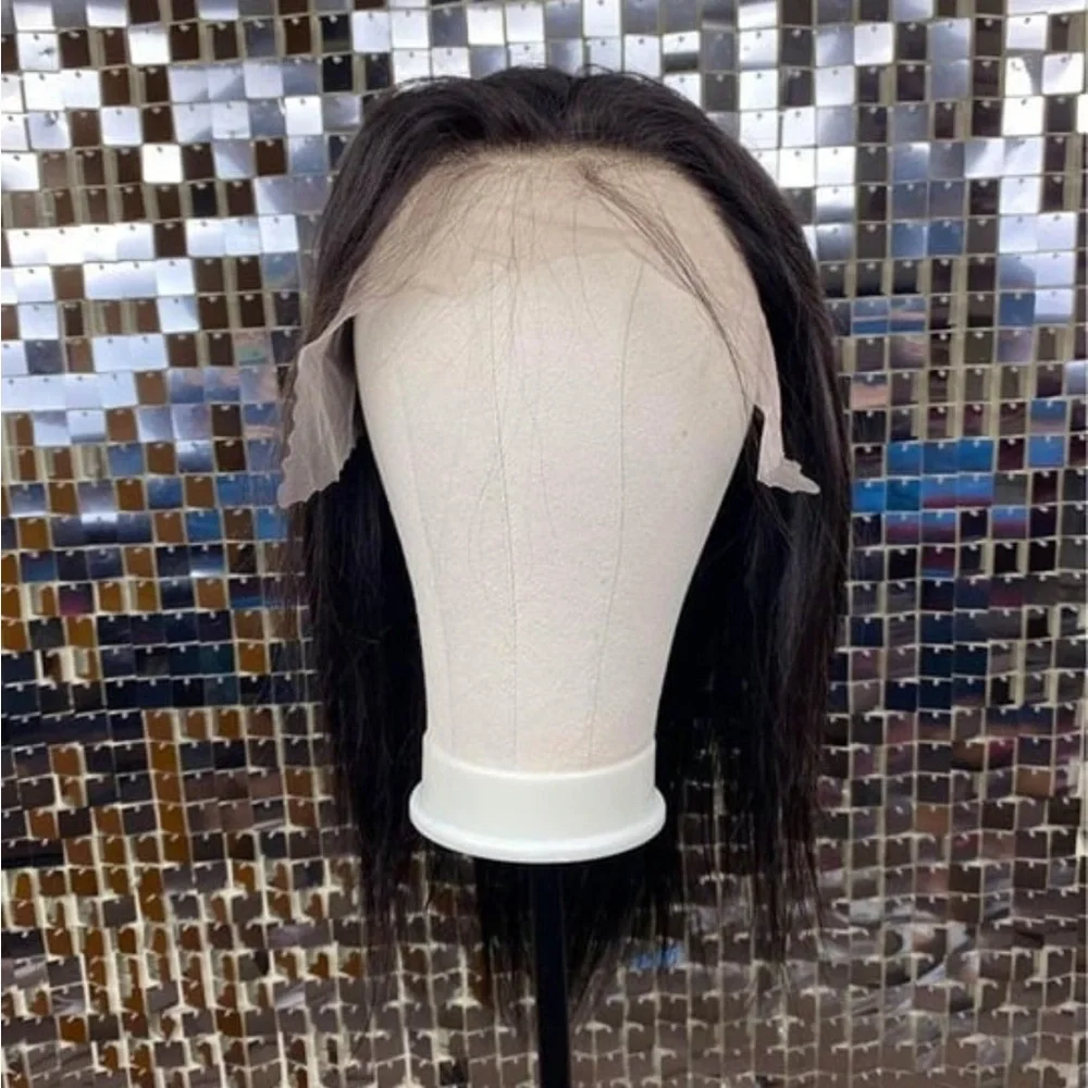 13x6 Lace Front Wig 18” Pre plucked Human Hair Straight Natural Black Baby Hair